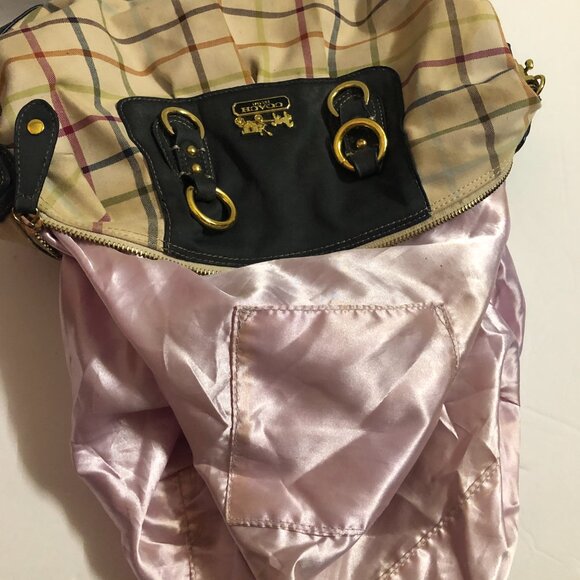 Coach Plaid Patterned Purse No Handles/Straps Zipper Closure - Picture 6 of 6